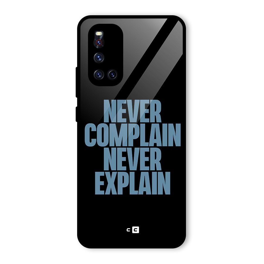 Never Complain Never Explain Glass Back Case for Vivo V19