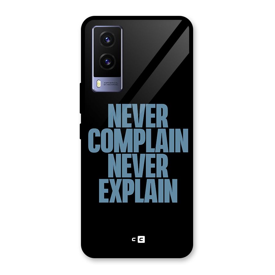 Never Complain Never Explain Glass Back Case for Vivo V21e 5G