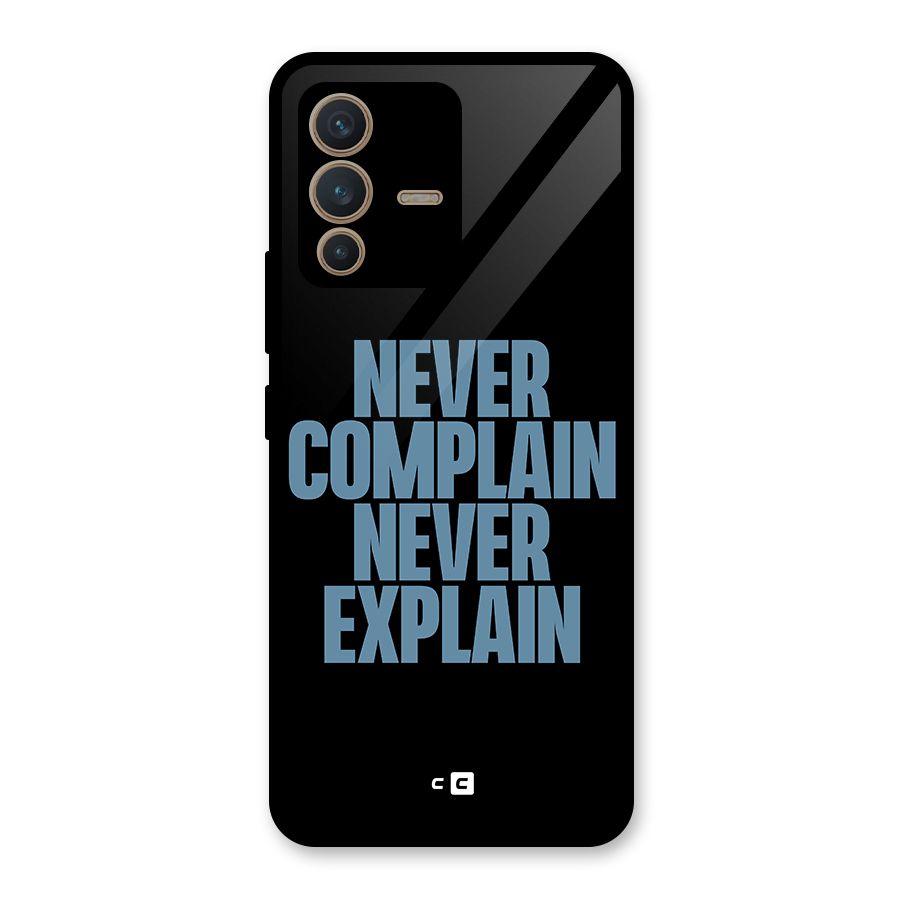 Never Complain Never Explain Glass Back Case for Vivo V23 5G