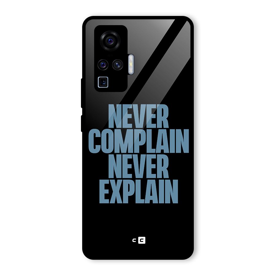 Never Complain Never Explain Glass Back Case for Vivo X50 Pro