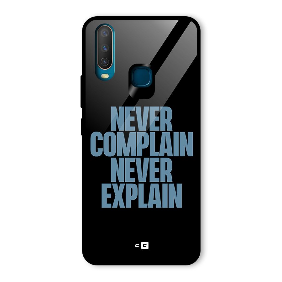 Never Complain Never Explain Glass Back Case for Vivo Y12