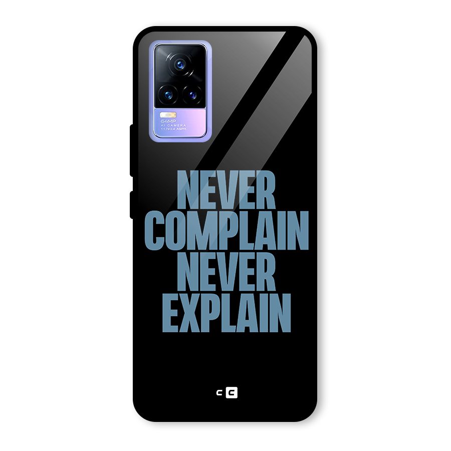 Never Complain Never Explain Glass Back Case for Vivo Y73