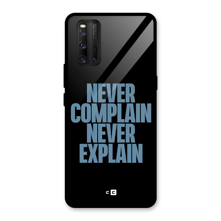 Never Complain Never Explain Glass Back Case for Vivo iQOO 3