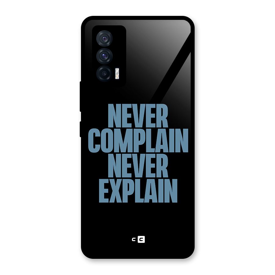 Never Complain Never Explain Glass Back Case for Vivo iQOO 7 5G