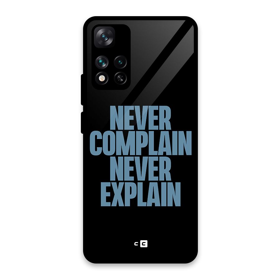 Never Complain Never Explain Glass Back Case for Xiaomi 11i HyperCharge 5G