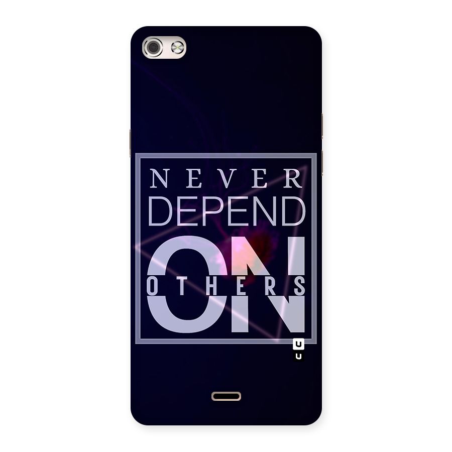 Never Depend On Others Back Case for Micromax Canvas Silver 5