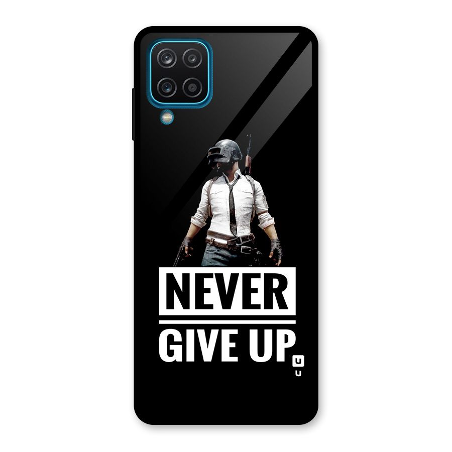 Never Giveup Glass Back Case for Galaxy A12