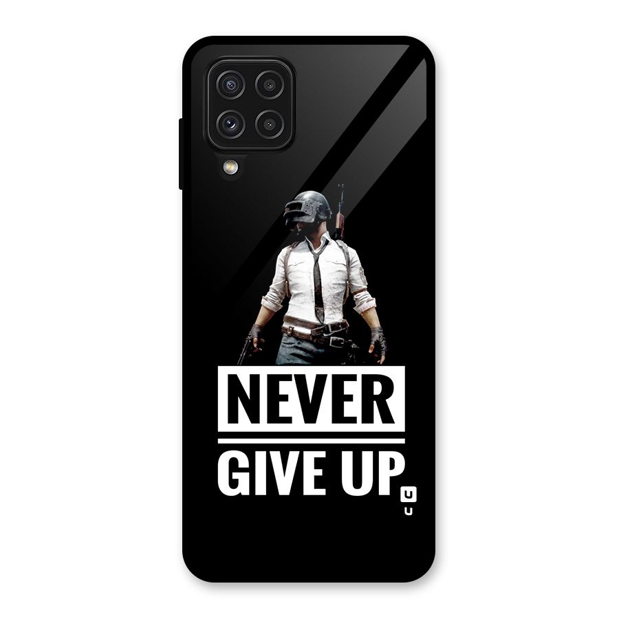Never Giveup Glass Back Case for Galaxy A22 4G