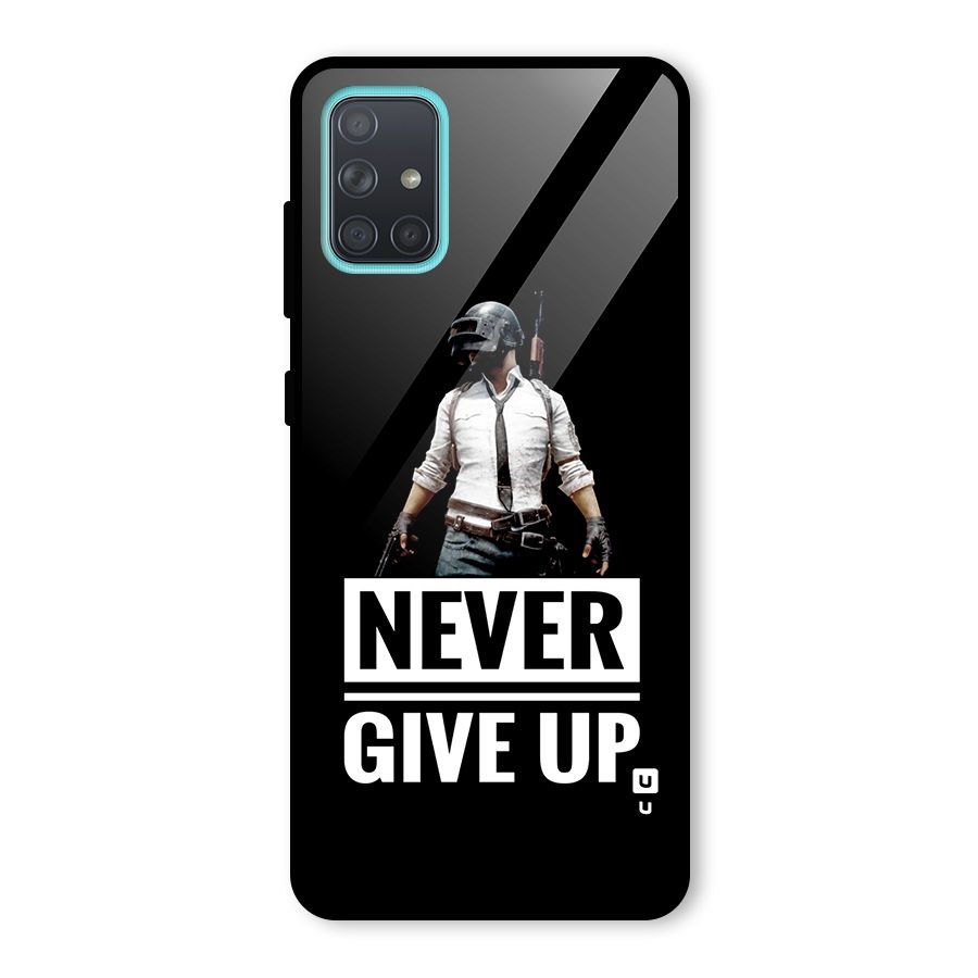 Never Giveup Glass Back Case for Galaxy A71