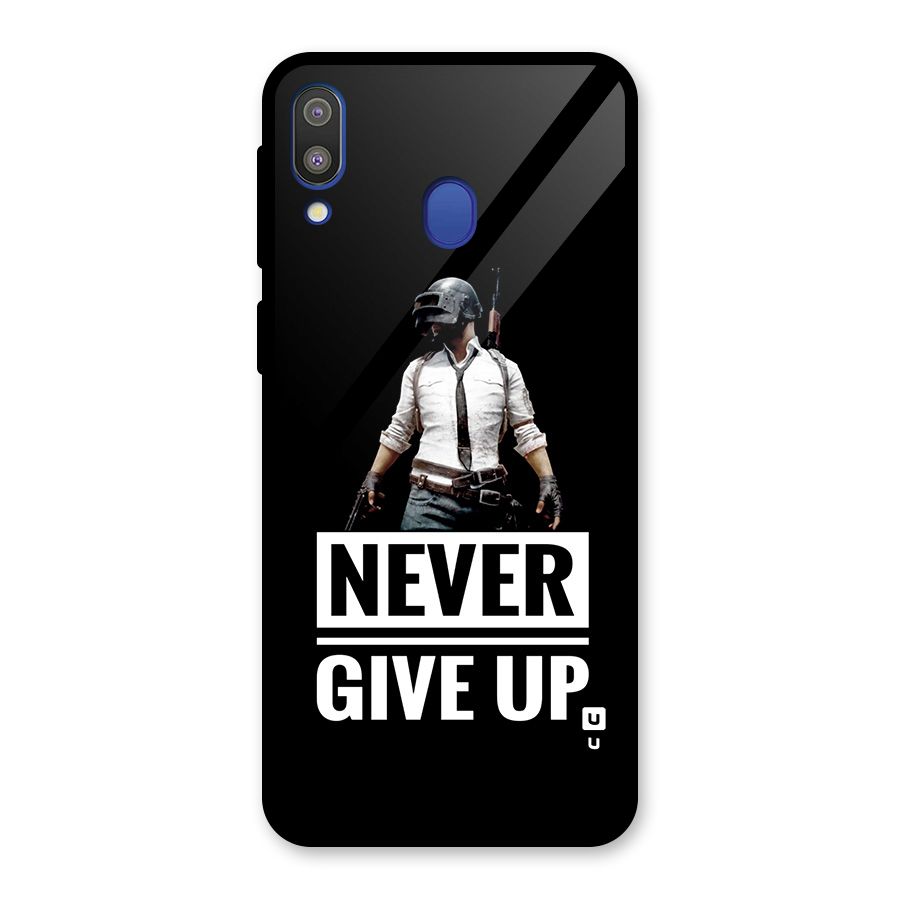 Never Giveup Glass Back Case for Galaxy M20
