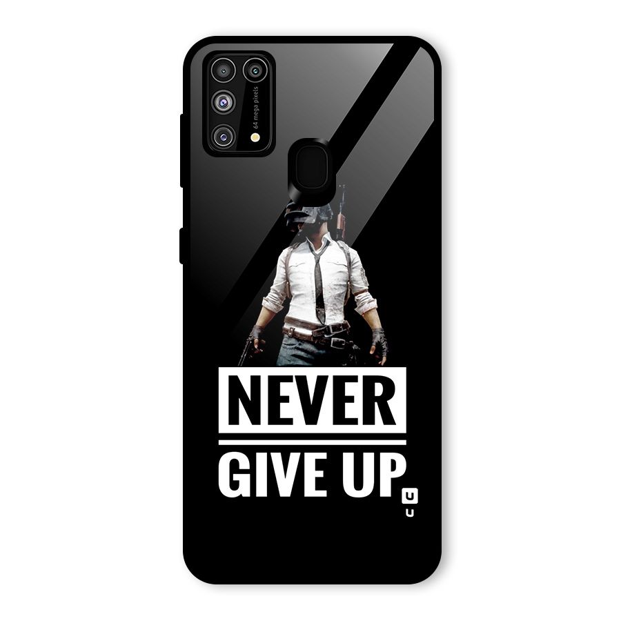 Never Giveup Glass Back Case for Galaxy M31