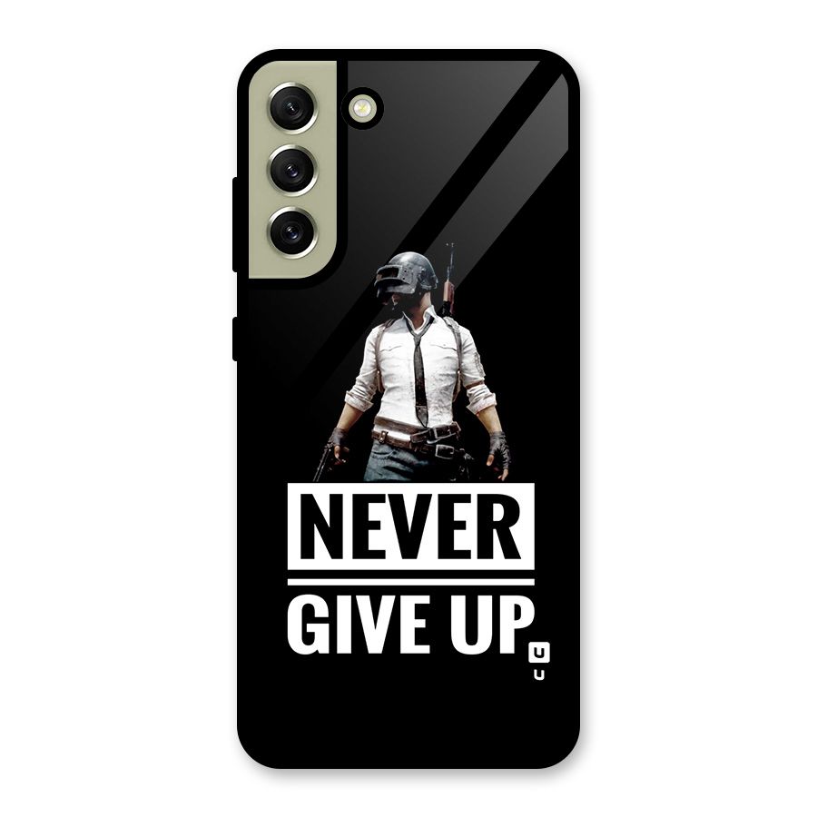 Never Giveup Glass Back Case for Galaxy S21 FE 5G