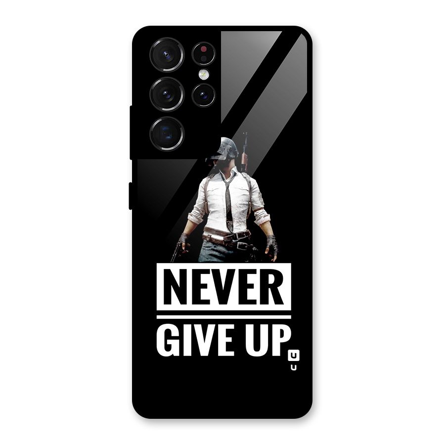 Never Giveup Glass Back Case for Galaxy S21 Ultra 5G