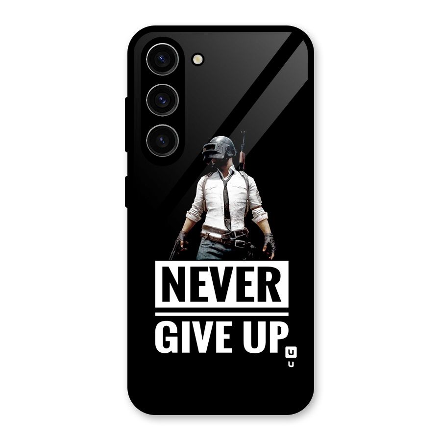 Never Giveup Glass Back Case for Galaxy S23