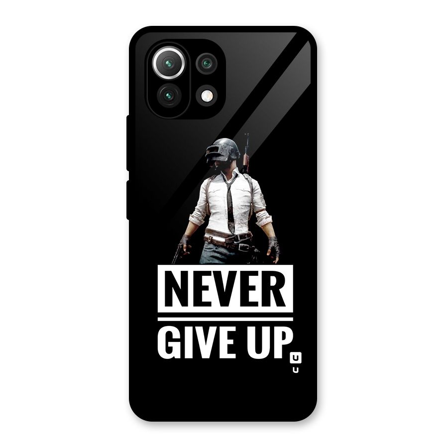 Never Giveup Glass Back Case for Mi 11 Lite