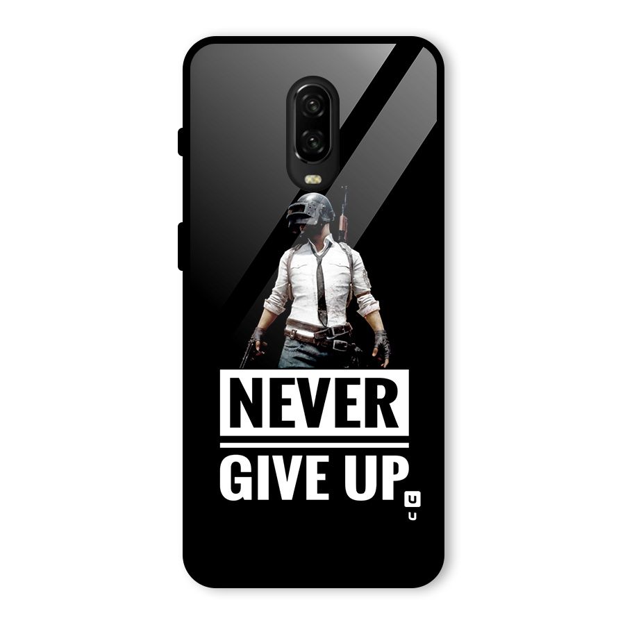 Never Giveup Glass Back Case for OnePlus 6T