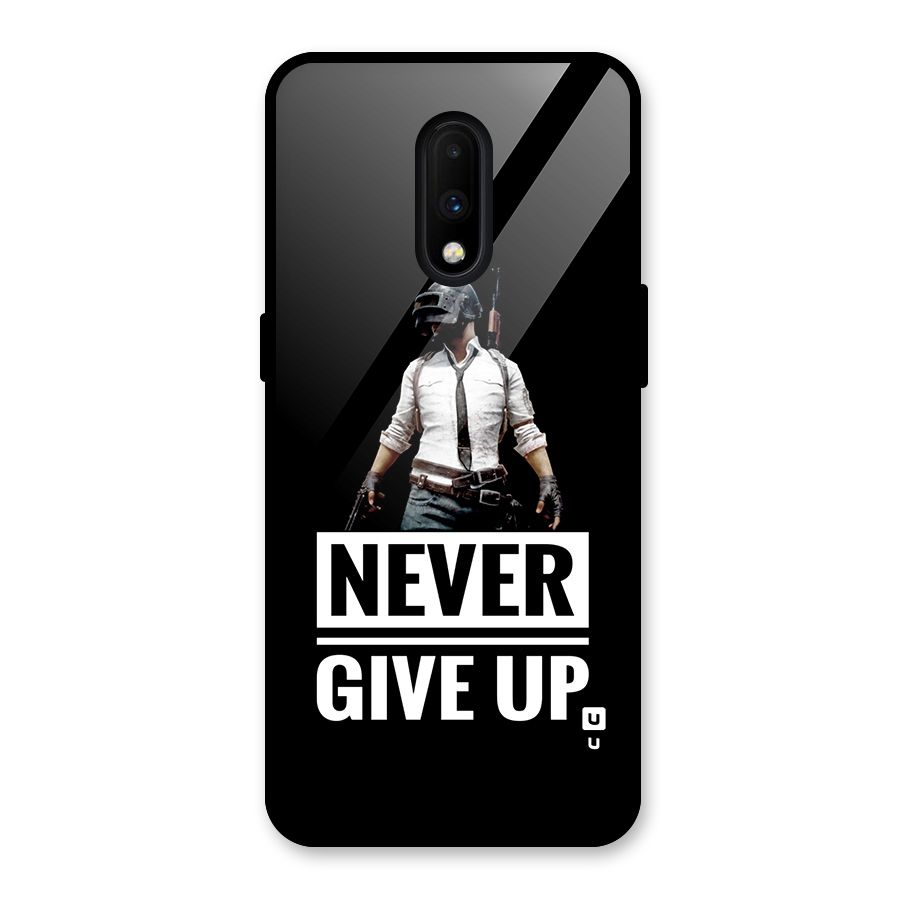 Never Giveup Glass Back Case for OnePlus 7