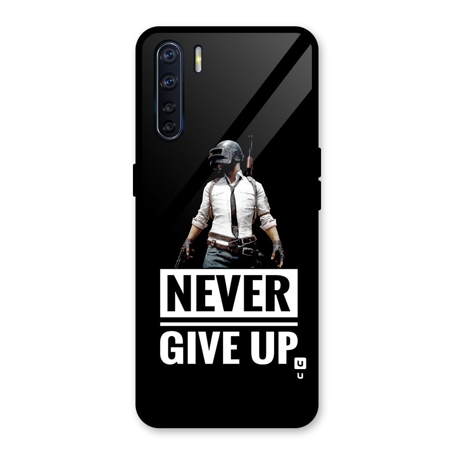 Never Giveup Glass Back Case for Oppo F15