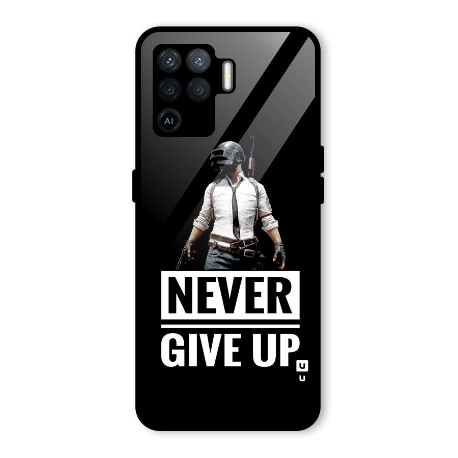 Never Giveup Glass Back Case for Oppo F19 Pro