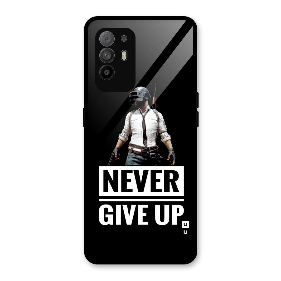 Never Giveup Glass Back Case for Oppo F19 Pro Plus 5G