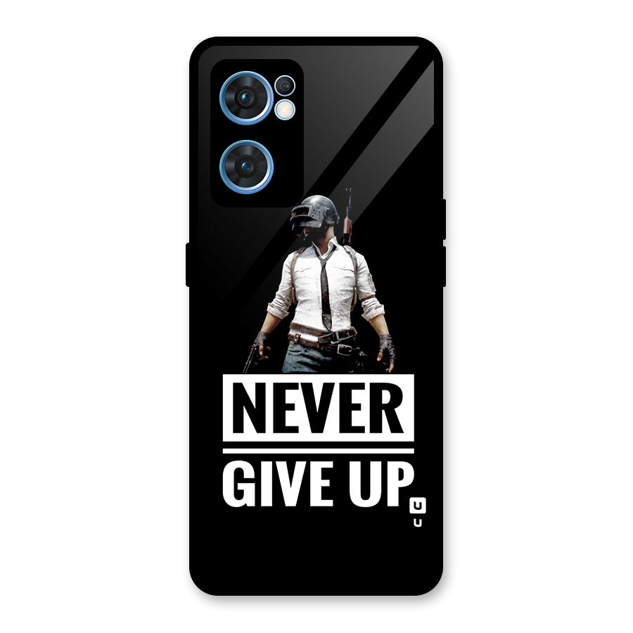 Never Giveup Glass Back Case for Oppo Reno7 5G