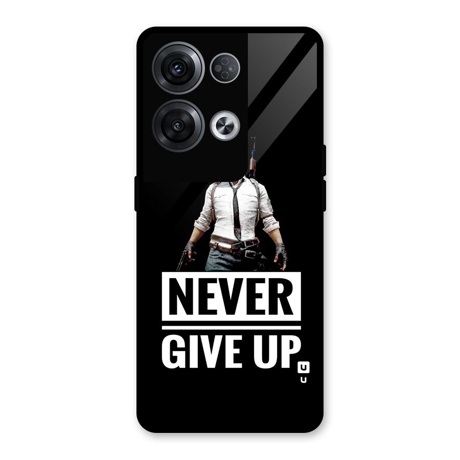 Never Giveup Glass Back Case for Oppo Reno8 Pro 5G