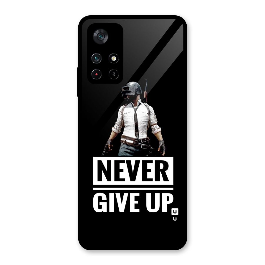 Never Giveup Glass Back Case for Poco M4 Pro 5G
