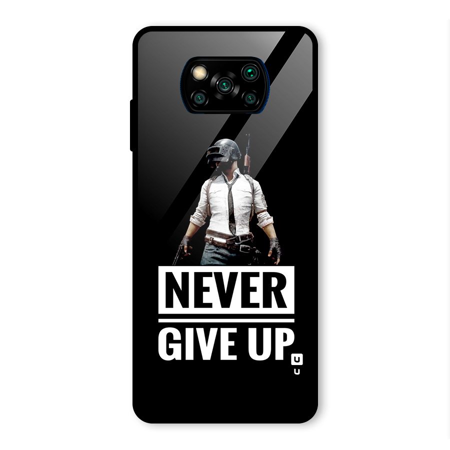 Never Giveup Glass Back Case for Poco X3 Pro