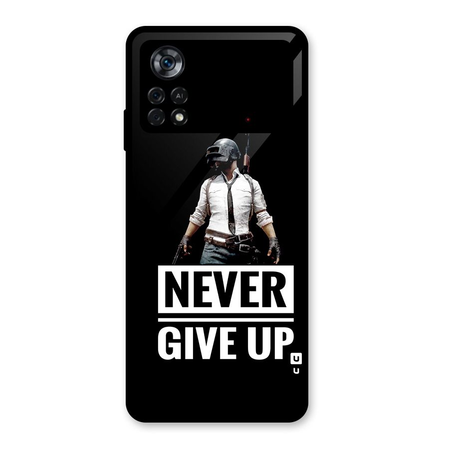 Never Giveup Glass Back Case for Poco X4 Pro 5G