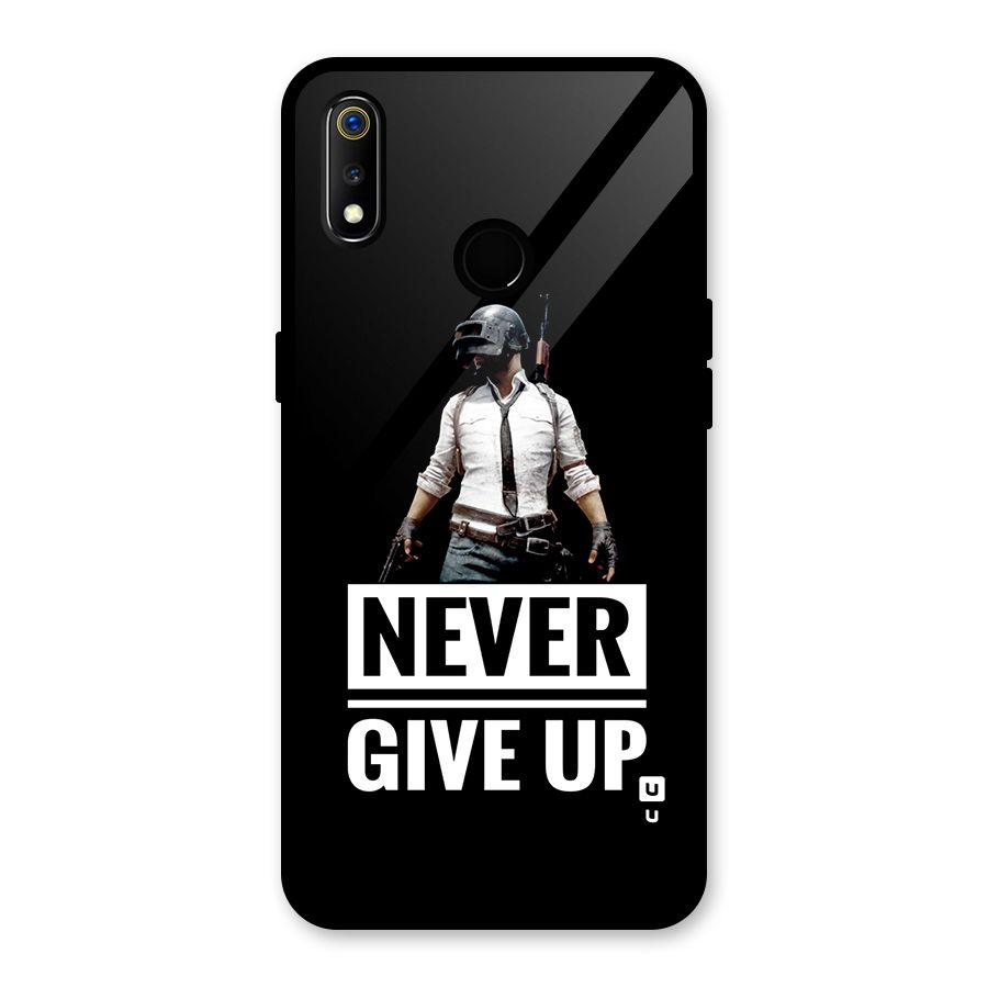 Never Giveup Glass Back Case for Realme 3i