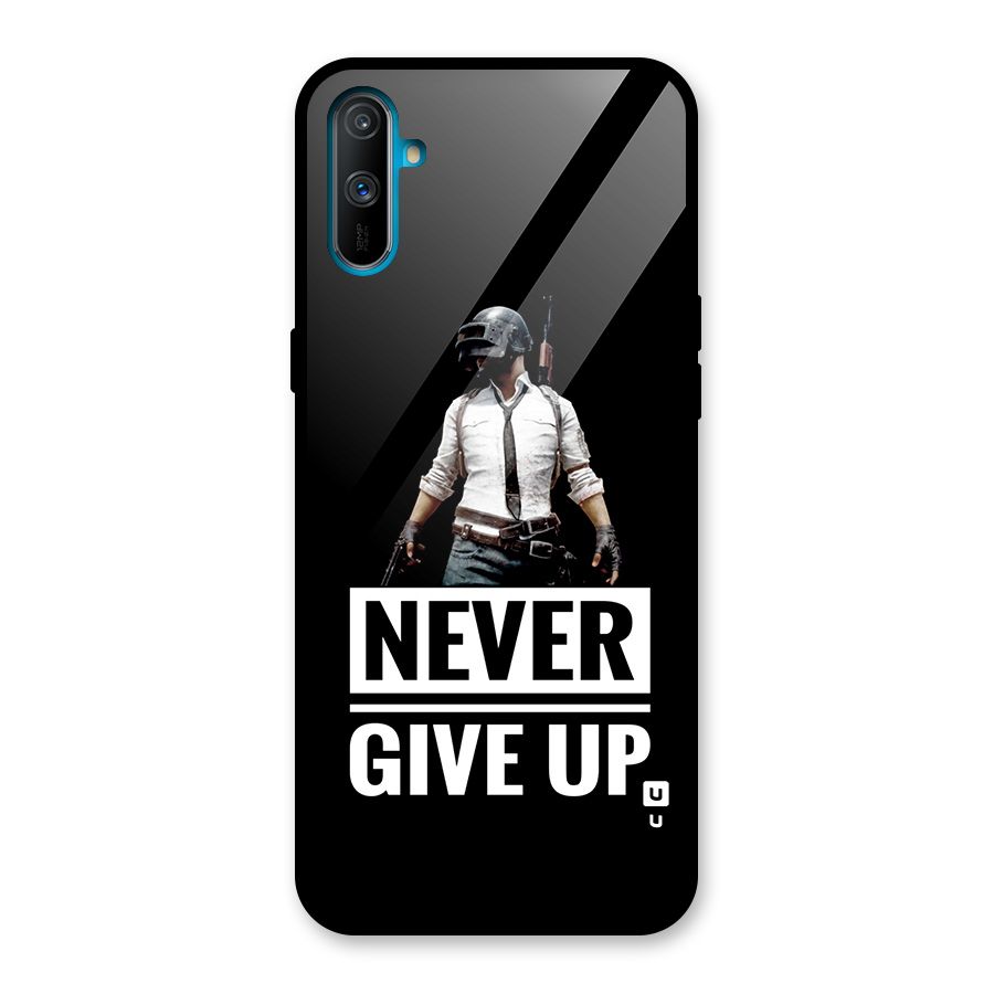 Never Giveup Glass Back Case for Realme C3