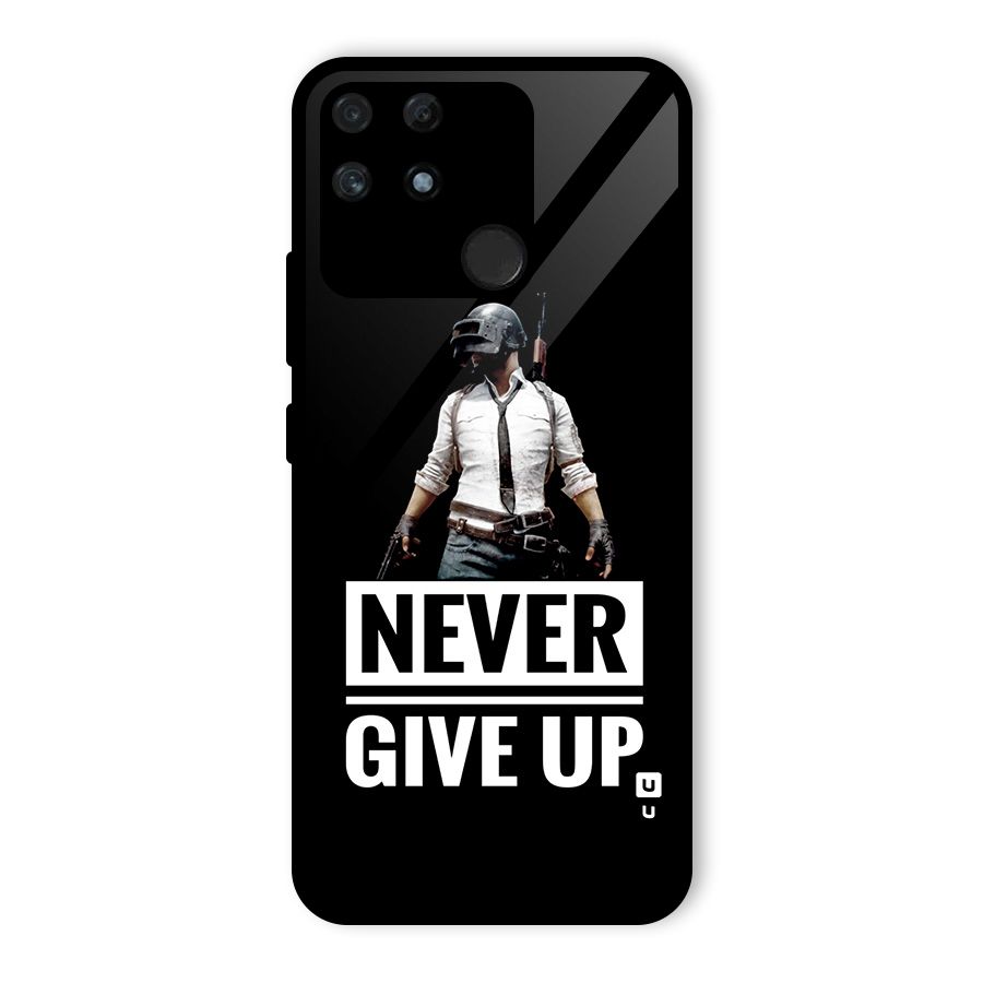 Never Giveup Glass Back Case for Realme Narzo 50A