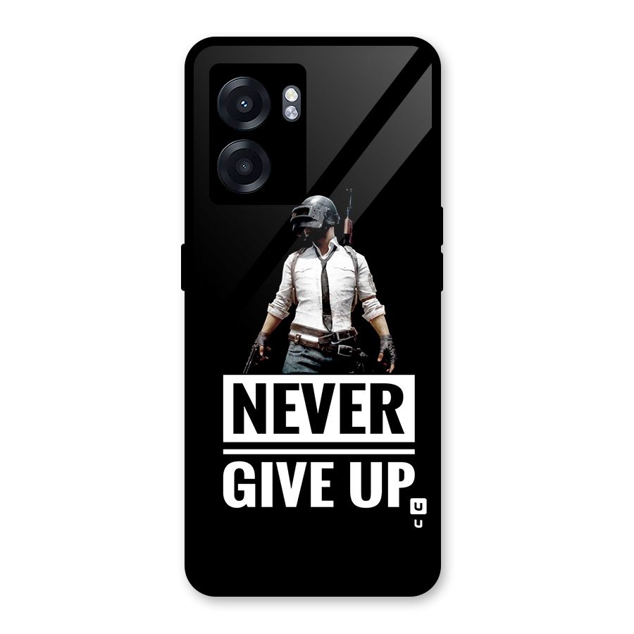 Never Giveup Glass Back Case for Realme Narzo 50 5G