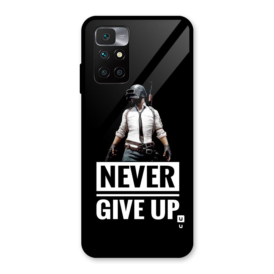 Never Giveup Glass Back Case for Redmi 10 Prime