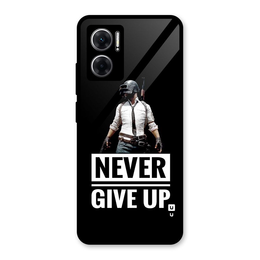Never Giveup Glass Back Case for Redmi 11 Prime 5G