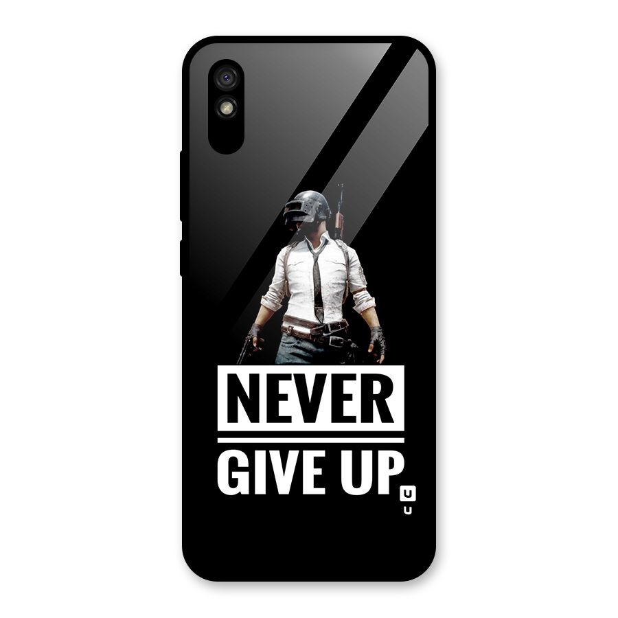 Never Giveup Glass Back Case for Redmi 9i