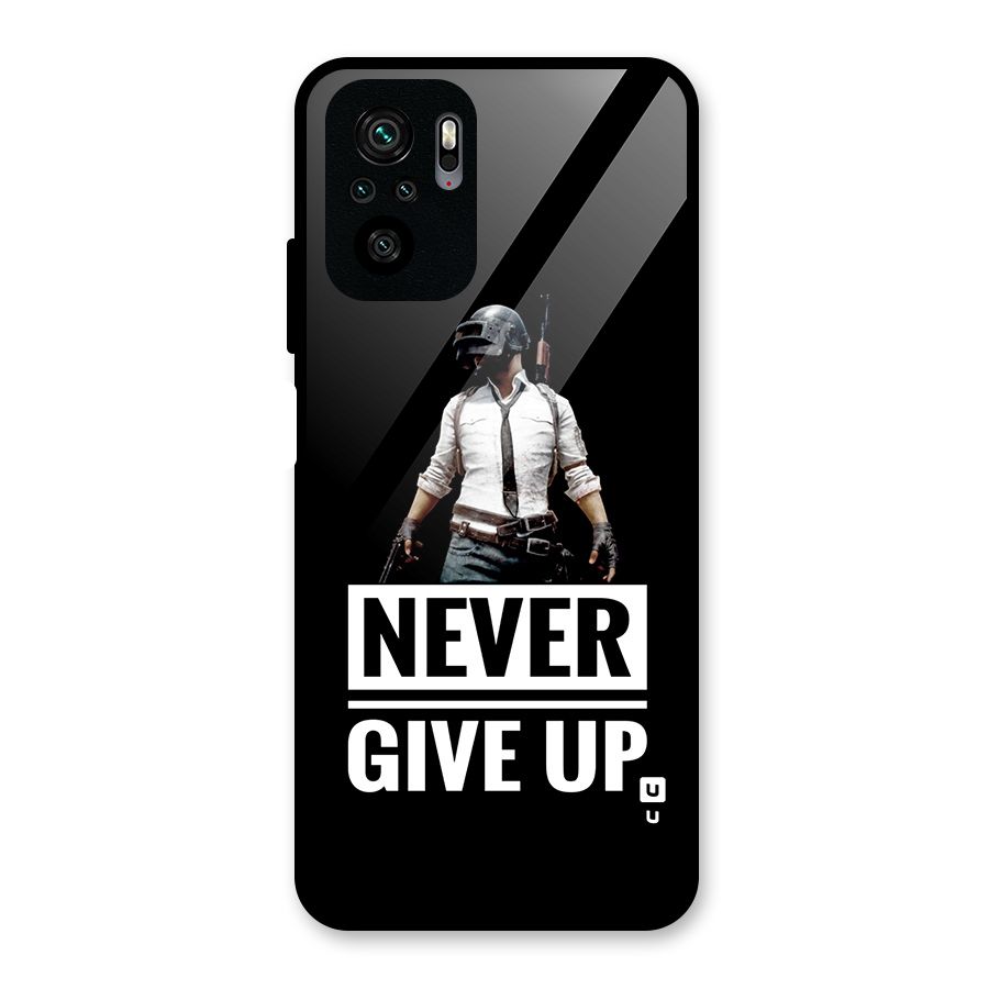 Never Giveup Glass Back Case for Redmi Note 10S