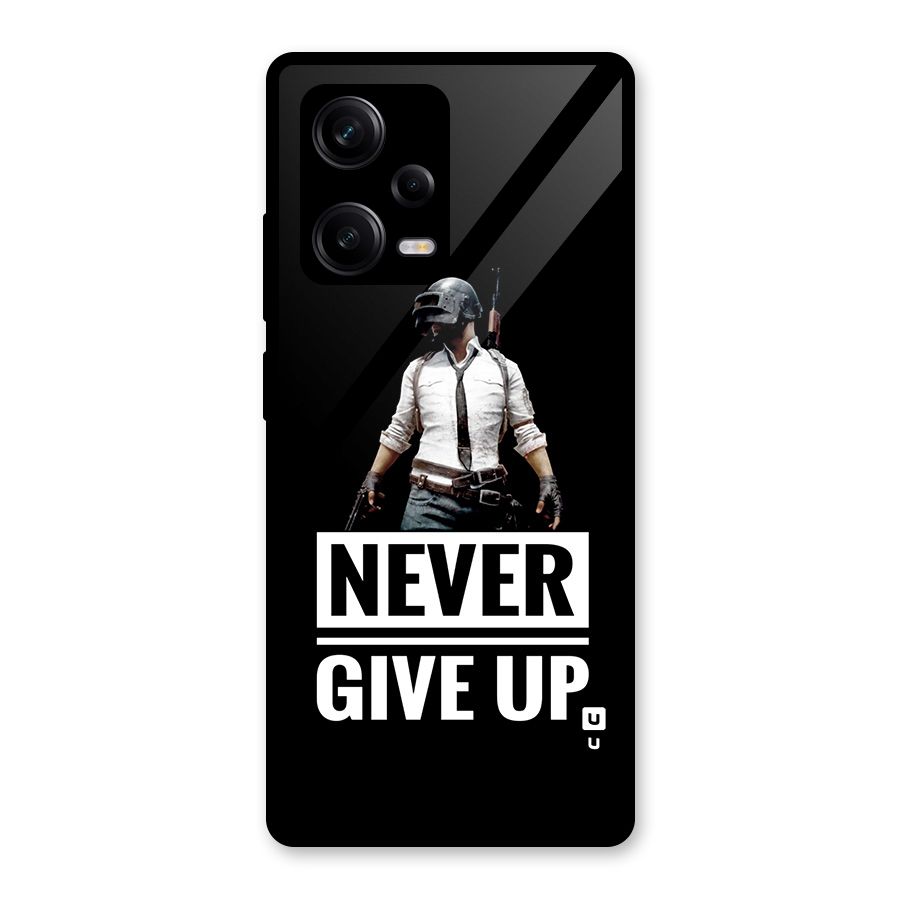 Never Giveup Glass Back Case for Redmi Note 12 Pro