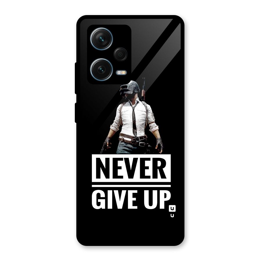 Never Giveup Glass Back Case for Redmi Note 12 Pro Plus 5G