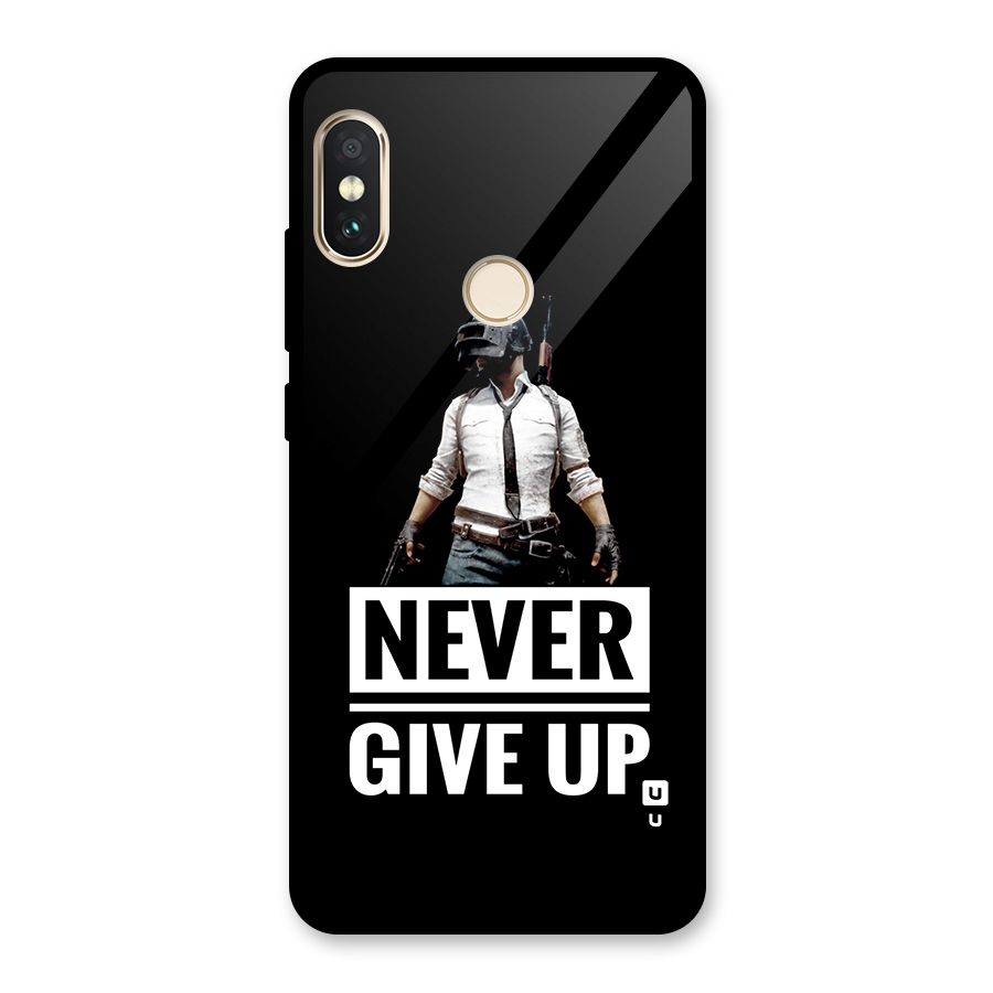 Never Giveup Glass Back Case for Redmi Note 5 Pro