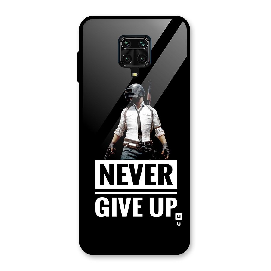 Never Giveup Glass Back Case for Redmi Note 9 Pro