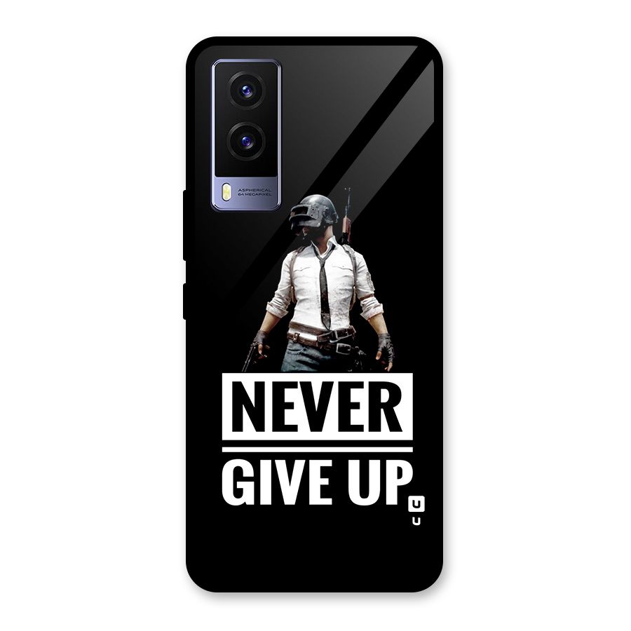 Never Giveup Glass Back Case for Vivo V21e 5G