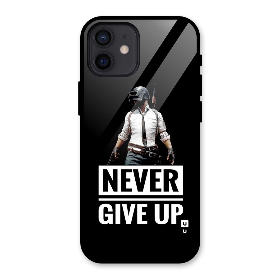 Never Giveup Glass Back Case for iPhone 12