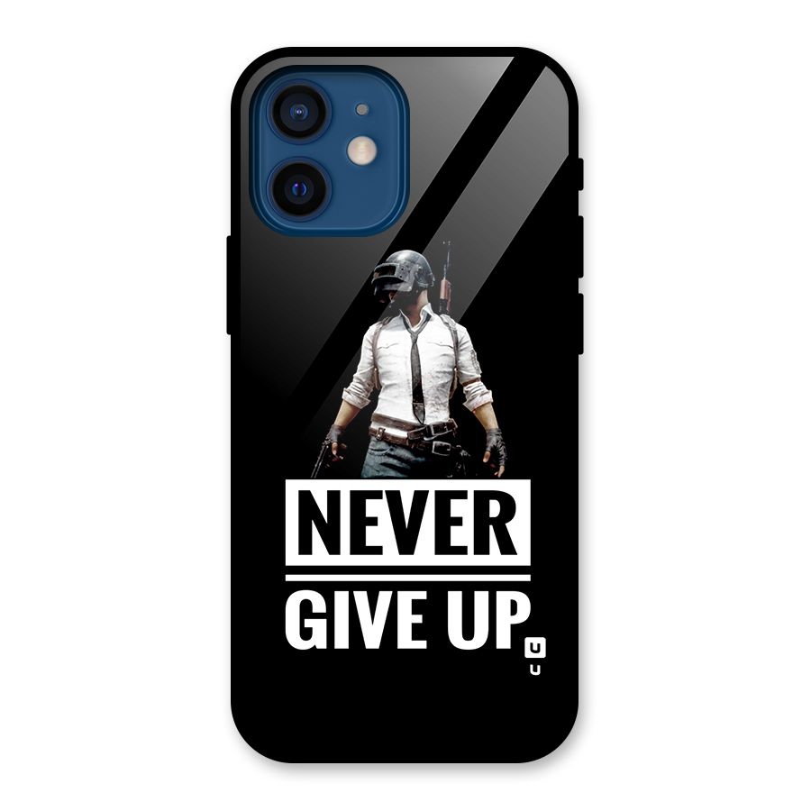 Never Giveup Glass Back Case for iPhone 12 Mini