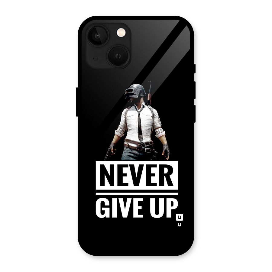 Never Giveup Glass Back Case for iPhone 13