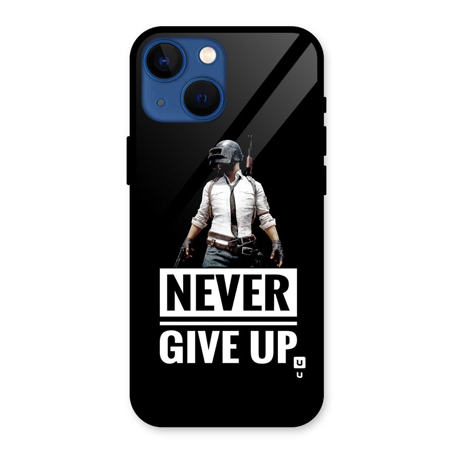 Never Giveup Glass Back Case for iPhone 13 Mini