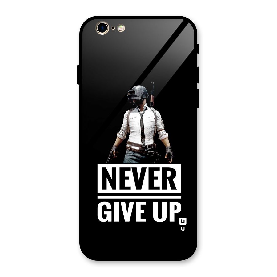 Never Giveup Glass Back Case for iPhone 6 6S
