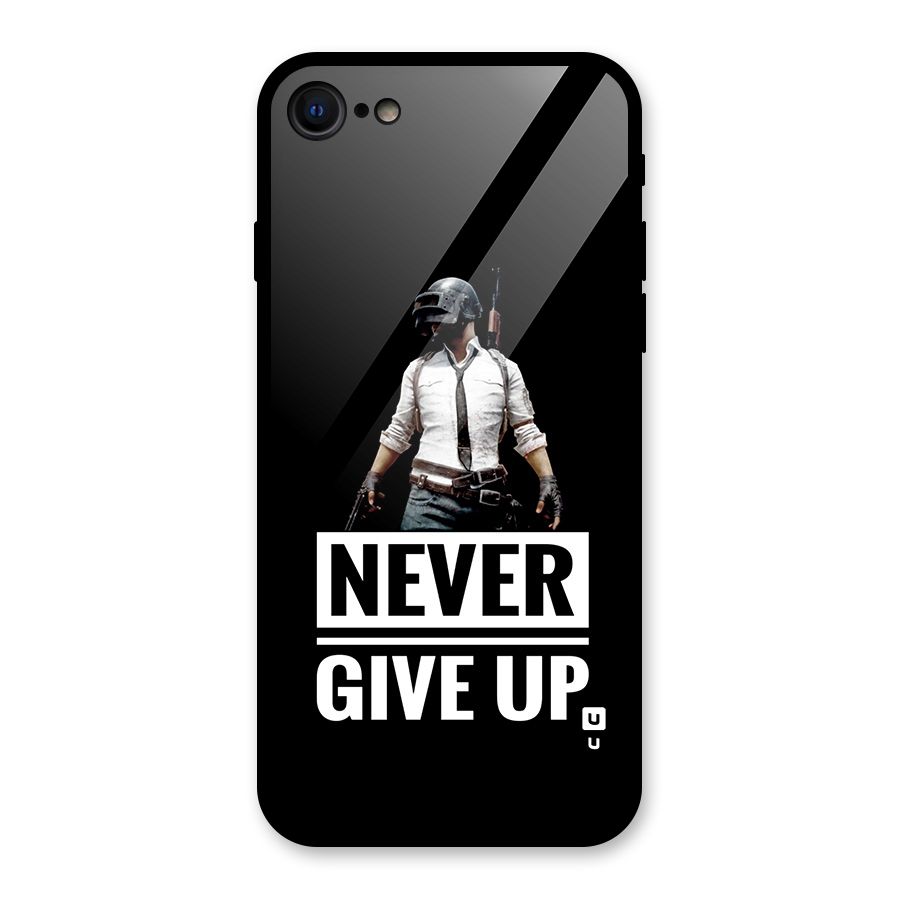 Never Giveup Glass Back Case for iPhone 7