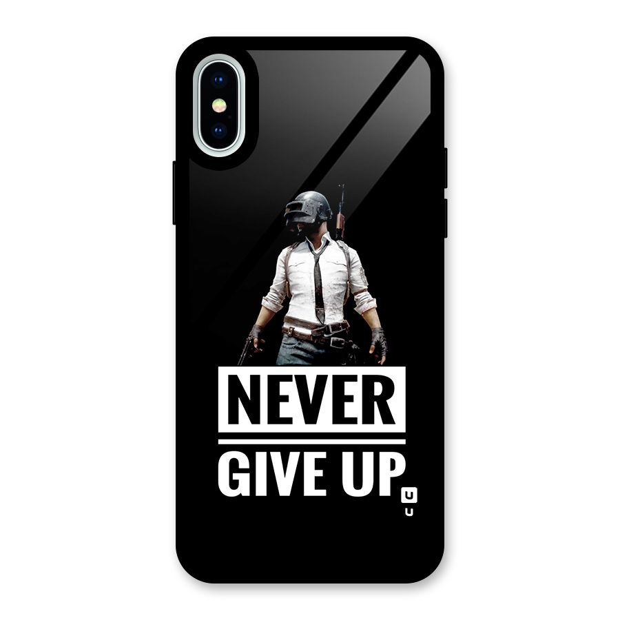 Never Giveup Glass Back Case for iPhone X