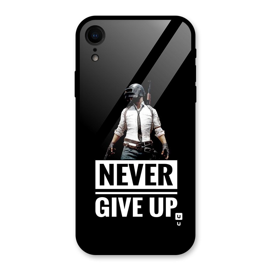 Never Giveup Glass Back Case for iPhone XR